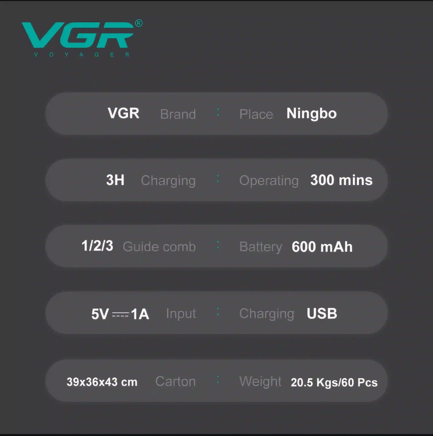 VGR V-227 Professional Trimmer for Men