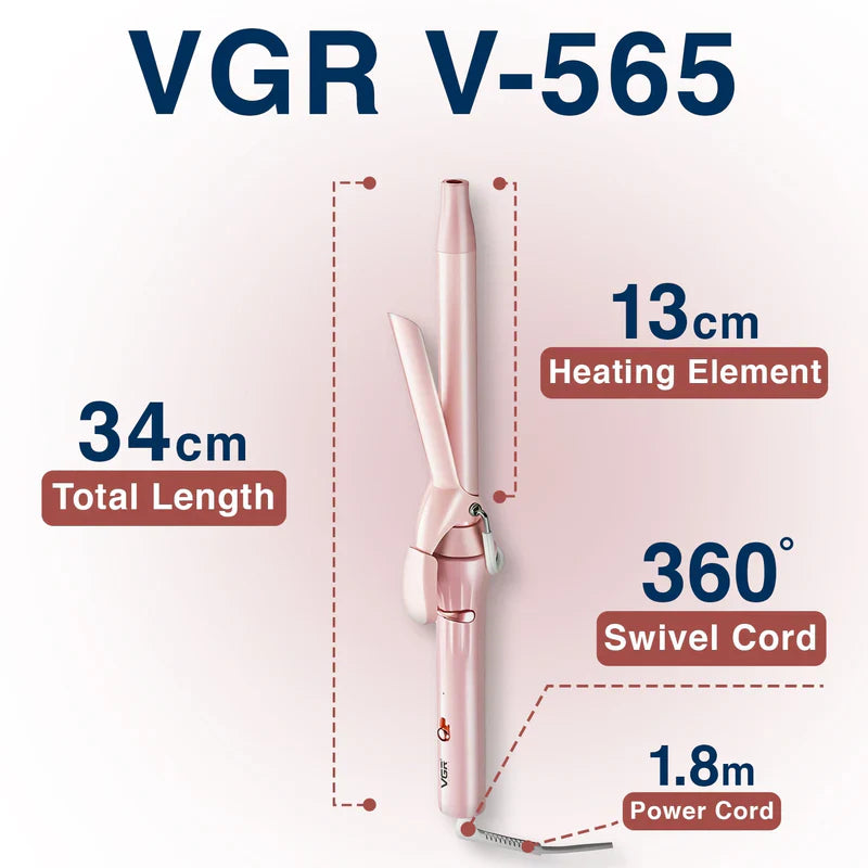 VGR V-565 19MM Professional Hair Curler – High Performance Curling Iron with Adjustable Temperature for Long-Lasting, Salon-Quality Curls