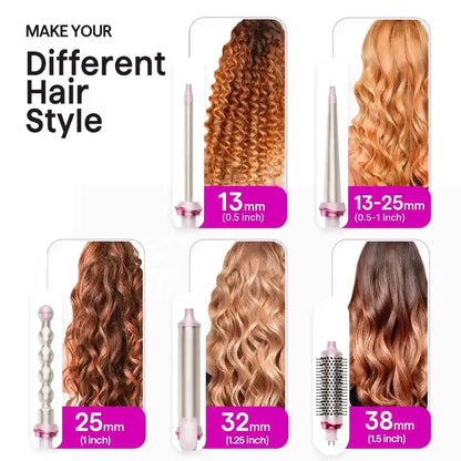 WavyTalk Heatwave Pro 5-in-1 Curling Wand Set (350S)