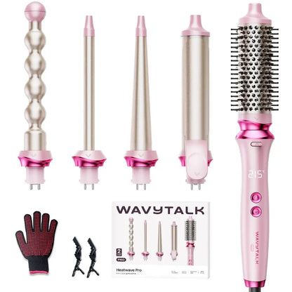 WavyTalk Heatwave Pro 5-in-1 Curling Wand Set (350S)