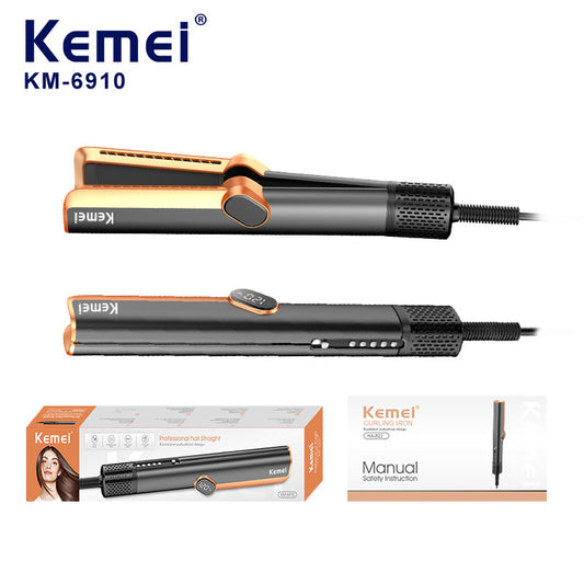 KEMEI KM-6910 New Airflow Hair Straightener Flat Iron Dry-Wet Dual-Purpose Hot Hair Dryer Straightener