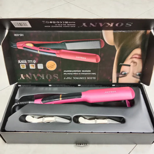 SOKANY HS-030 750° F KERATIN ARGAN THERAPY Hair Straightener, SLEEK CONTROL, Salon Like smooth Shine At Home
