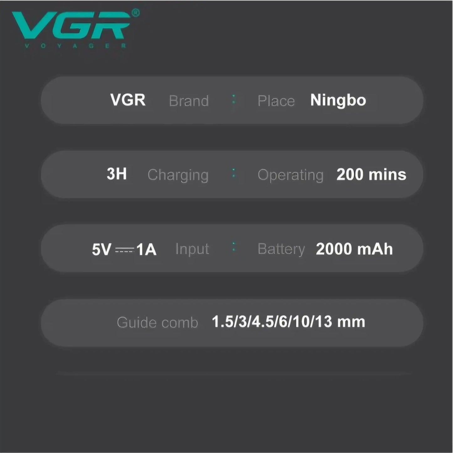 VGR V-654 Professional Rechargeable Hair Clipper For Men