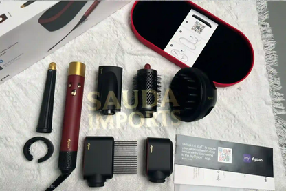Dyson Airwrap i.d.™ multi-styler and dryer Straight+Wavy HS08 (bluetooth Version) - Red Velvet & gold - 6 Months Warranty