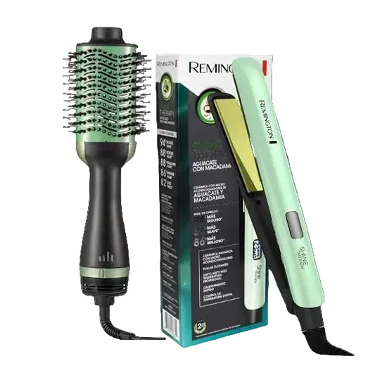 REIMIOGTON 450°F straightener & 2000W Avocado 3D Volumizer Brush combo